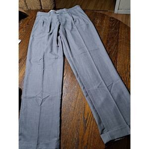 New 34x34 Bocaccio Grey Pleated Front Leg Cuffed Hem Suit Dress Tuxedo Pants NWT